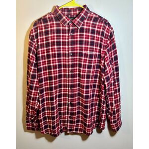 Banana Republic Men’s XL Red Plaid Flannel Button Up Shirt – Standard Fit